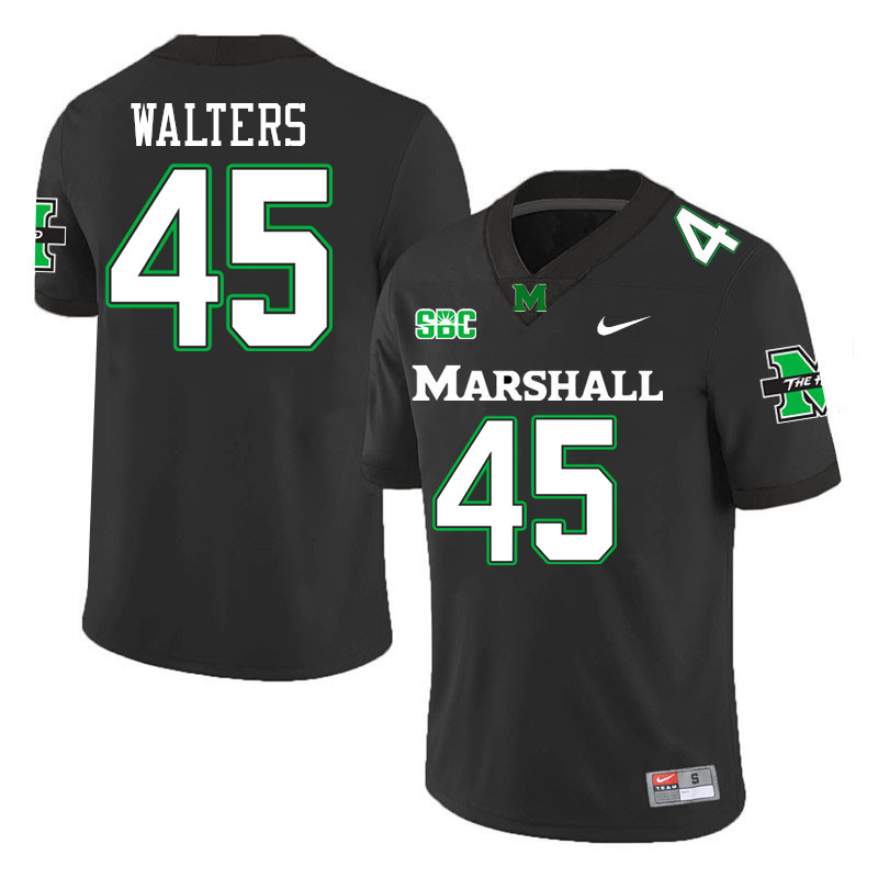 Marshall Thundering Herd #45 Brock Walters College Football Jerseys Stitched-Black